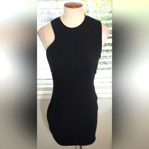 Zara Woman Black Scoop Neck , Cut Out Back Dress NWT